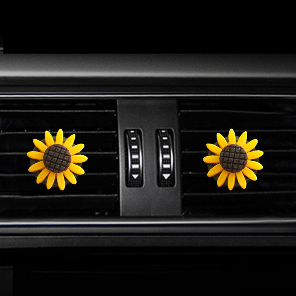 Home Fragrance M&S Disinfectant Hack - 2Pcs Sunflower Car Aromatherapy Clip Air