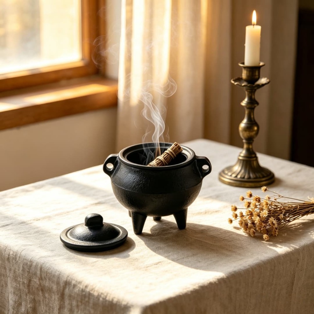 Mini Cast Iron Cauldron Incens - Home Fragrance Miniso review and price